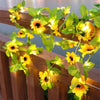 GeckoCustom Flower Green Leaf String Lights Artificial Vine Fairy Lights Battery Powered Christmas Tree Garland Light for Weeding Home Decor