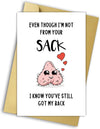 GeckoCustom Funny Bonus Dad Card for Fathers Day,Rude Greeting Card for Dad,Step Father Gifts from Stepdaughter Stepson,Stepdad Birthday Card,Even Though I’M Not from Your Sack Card Bonus Dad Card