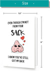 GeckoCustom Funny Bonus Dad Card for Fathers Day,Rude Greeting Card for Dad,Step Father Gifts from Stepdaughter Stepson,Stepdad Birthday Card,Even Though I’M Not from Your Sack Card