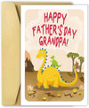 GeckoCustom Funny Stepdad Fathers Day Card from Step Son Daughter, Gifts for Bonus Dad, Happy Fathers Day for Step Dad Dinosaur Grandpa