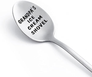 GeckoCustom Gifts for Dad Fathers Gifts for Men Funny Engraved Stainless Steel Spoon Shovel, Birthday Father’S Day Gifts Thanksgiving Gifts for Him Grandpa. Grandpa Ice Cream Scoops