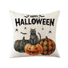 GeckoCustom Halloween Decorations Cushion Cover 45cm Linen Pillow Cover Funny Pumpkin Candy Cobweb Printed Pillow Case Home Decor Pillowcase 9 / 45x45cm