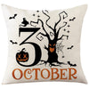 GeckoCustom Halloween Decorations Cushion Cover 45cm Linen Pillow Cover Funny Pumpkin Candy Cobweb Printed Pillow Case Home Decor Pillowcase