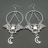 GeckoCustom Halloween Moon, Star and Bat Dangles