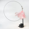 GeckoCustom Handfree Bird/Feather Cat Wand with Bell Powerful Suction Cup Interactive Toys for Cats Kitten Hunting Exercise Pet Products Pink Feather Set