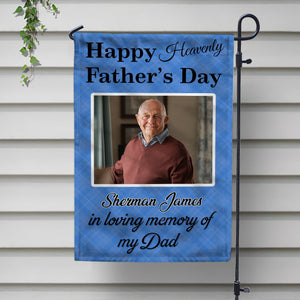 GeckoCustom Happy Heavenly Father's Day, In Loving Memory Of My Dad Memorial Garden Flag TH10 892411