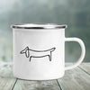 GeckoCustom I Love Dachshunds Printed Enamel Mug Creative Glass Coffee Drinks Dessert Milk Cup Glass Vintage Heatable Handle Drinkware Gifts XH197-A015WH-8 / 360ML