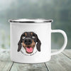 GeckoCustom I Love Dachshunds Printed Enamel Mug Creative Glass Coffee Drinks Dessert Milk Cup Glass Vintage Heatable Handle Drinkware Gifts XH190-A015WH-8 / 360ML