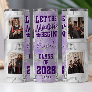 GeckoCustom Let The Adventure Begin Class Of 2024 Straight Skinny Tumbler, Personalized Polaroid Tumbler, 20 Oz Tumbler HN590 HA75 891898 Stainless Steel / 20 oz