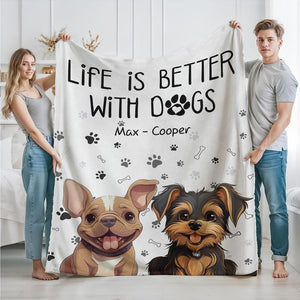 GeckoCustom Life Is Better With Dog Blanket For Dog Lover TH10 892435