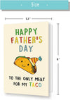 GeckoCustom Lovely Taco Father'S Day Card for Dad, Funny Fathers Day Gift for Husband from Wife, Romantic Father'S Day Card, Happy Father'S Day to the Only Meat for My Taco