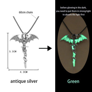 GeckoCustom Luminous Glowing Arrow Pendant Necklace Knight Spear Necklace Glow In The Dark Pike Necklace for Women Men Halloween Gift ygl02ascA