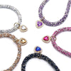 GeckoCustom Luxury Crystal Cat Collar Heart Gem Pendant Party Reflective Rhinestone Necklace Adjustable Cats Puppy Chihuahua Pet Accessories