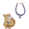 GeckoCustom Luxury Crystal Cat Collar Heart Gem Pendant Party Reflective Rhinestone Necklace Adjustable Cats Puppy Chihuahua Pet Accessories