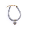 GeckoCustom Luxury Crystal Cat Collar Heart Gem Pendant Party Reflective Rhinestone Necklace Adjustable Cats Puppy Chihuahua Pet Accessories