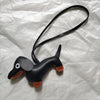 GeckoCustom Men's Car Dachshund Bulldog Keychain PU Leather Dog Keychains Fashion for Women Bag Pendant Jewelry Trinket Key Ring Key Chain as picture 1