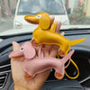GeckoCustom Men's Car Dachshund Bulldog Keychain PU Leather Dog Keychains Fashion for Women Bag Pendant Jewelry Trinket Key Ring Key Chain