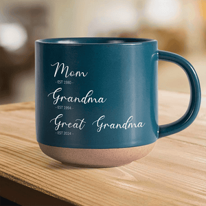 GeckoCustom Mom Grandma Great Grandma Personalized Pottery Mug, Gift For Mom Grandma TH10 895028 12oz