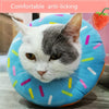 GeckoCustom New Cat E-Collar Recovery Cone Adjustable Cotton Blends Neck Recover Cat Dog Printed Elizabeth Circle Pet Protection Collar