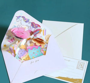 GeckoCustom New Romantic Flower 3D Pop-up Greeting Cards 06