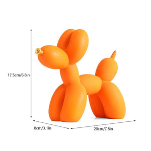 GeckoCustom NORTHEUINS Nordic Balloon Dog Figurines for Interior Resin Doggy Home Entrance Living Room Desktop Decoration Accessories Gifts Orange