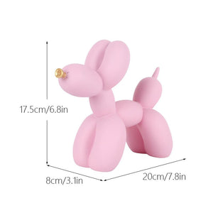 GeckoCustom NORTHEUINS Nordic Balloon Dog Figurines for Interior Resin Doggy Home Entrance Living Room Desktop Decoration Accessories Gifts Pink