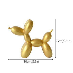 GeckoCustom NORTHEUINS Nordic Balloon Dog Figurines for Interior Resin Doggy Home Entrance Living Room Desktop Decoration Accessories Gifts Golden S