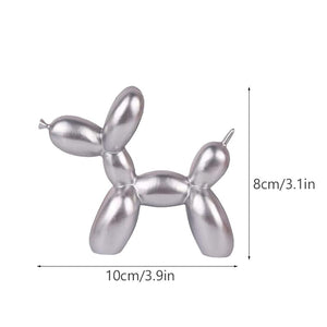 GeckoCustom NORTHEUINS Nordic Balloon Dog Figurines for Interior Resin Doggy Home Entrance Living Room Desktop Decoration Accessories Gifts Silver S