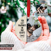 GeckoCustom Personalize Photo You Left Paw Prints On Our Hearts Dog Cat Wood Ornament DA199 HN590