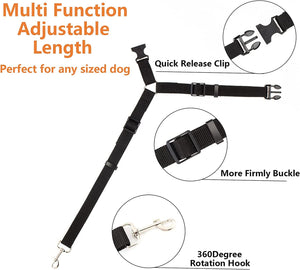 GeckoCustom Pet Dog Car Seat Belt Harness Restraint Lead