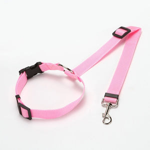 GeckoCustom Pet Dog Car Seat Belt Harness Restraint Lead CWQY-11-Pink