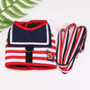 GeckoCustom Pet Dog Clothes Soft Breathable Navy Style Leash Set for Small Medium Dogs Chihuahua Puppy Collar Cat Pet Dog Chest Strap Leash