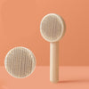 GeckoCustom Pet Hair Removal Comb Cat Brush Self Cleaning Slicker Brush for Cats Dogs Hair Remover Scraper Pet Grooming Tool Cat Accessories milk white