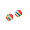 GeckoCustom Rainbow EVA Cat Toys Ball Interactive Cat Dog Play Chewing Rattle Scratch EVA Ball Training Balls Pet Toys Supplies 2pcs