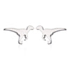 GeckoCustom Soft clay cute animal bite earrings studs - Fun Gift Idea Silver