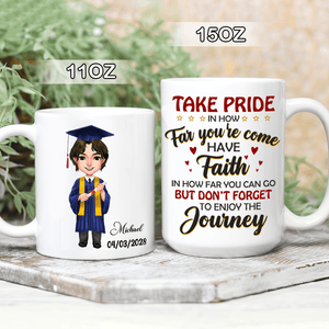 GeckoCustom Take Pride Congrats Grad Graduation mug, Custom Chibi ClipArt HN590