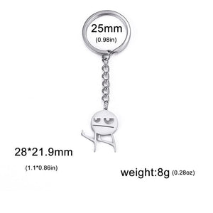 GeckoCustom Teamer Funny Fuxk You Middle Finger Stickman Keychain 2023 Cute Trend School Bag Car Key Pendant Couple New Trinket Gift Keyring Middle Finger 4-S