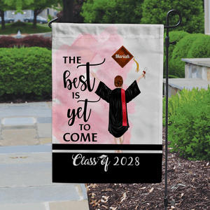 GeckoCustom The Best Is Yet To Come Garden Flag Class of - Girl Version, Senior Gift, Graduation Day HN590 HA75 891882