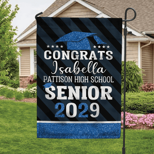 GeckoCustom Upload School Logo Class of 2025 Graduation Garden Flag N304 890278