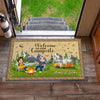 GeckoCustom Welcome To Our Campsite Chibi Couple Camping Doormat K228 888235