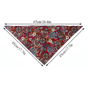 GeckoCustom Western Cowboy Halloween Dog Cat Costume Wine Red Triangle Scarf / M