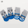 GeckoCustom Winter Warm Dog Socks Cute Cartoon Anti Slip Skid Pet Shoes Socks 4Pcs Soft Breathable Paw Protector for Small Puppy Cat Dogs 10 / S