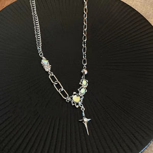 GeckoCustom Y2K Accessories Fashion Peach Heart Water Drop Pendant Necklace Pink Crystal Egirl Sweet Cool Clavicle Chain Aesthetic Jewelry 8