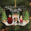 GeckoCustom You And Me And The Dogs Christmas Gift For Dog Lover Medallion Acrylic Ornament HO82 891066
