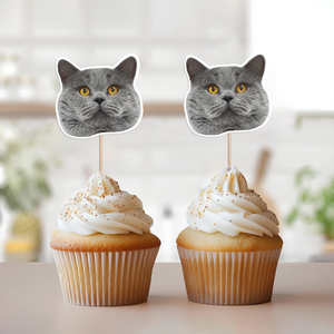 Custom Photo Funny Cat Funny Personalized Decoration Cupcake Toppers HA75 891988
