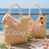 Personalized Straw Beach Tote, Bridesmaid Tote Bags, Girls Trip Pool Bag TH10 170443