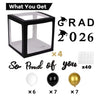 2026 Graduation Party Decoration Black Balloon Boxes with Letters 2026 Grad & So Proud of You and 20 Balloons TH10 898637