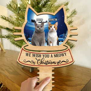 Custom Photo Cat Wishing You A Purfect Christmas Tree Topper CH07 896844