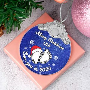 Baby Expecting See You In 2026 - Personalized Metal Top Glass Ornament For Christmas LM32 893975