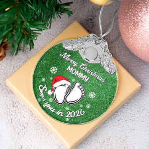 Baby Expecting See You In 2026 - Personalized Metal Top Glass Ornament For Christmas LM32 893975